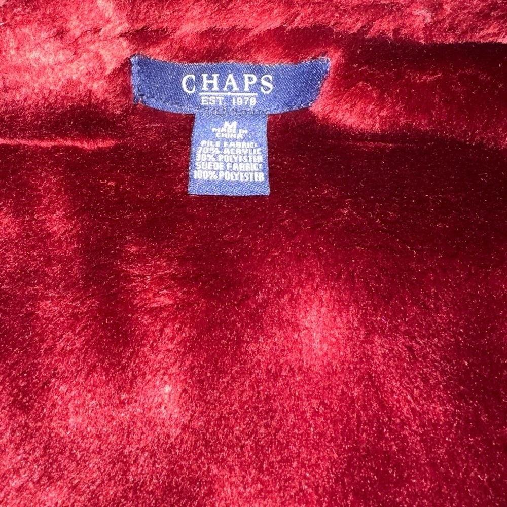 Ralph Lauren CHAPS Car Coat Women’s Faux Suede Red Hooded Cozy Jacket Size M - Picture 4 of 9